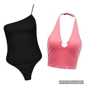 NWOT! Crop Top & Bodysuit